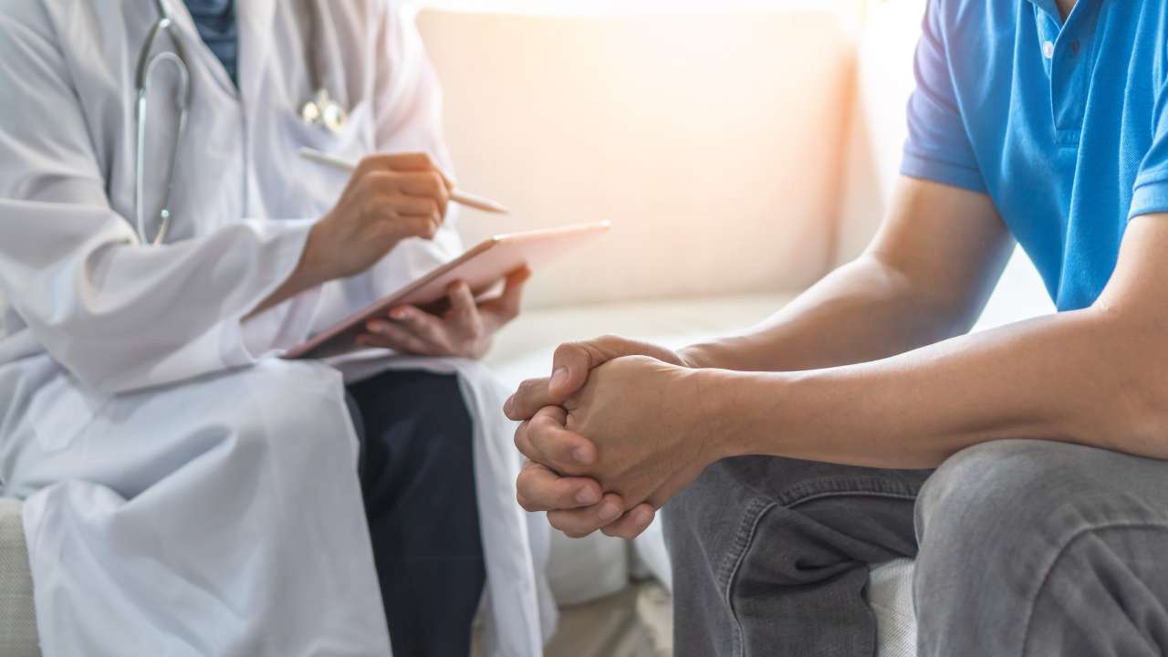 man with doctor at a doctor's appointment