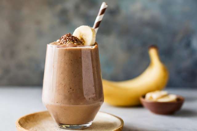  Chocolate Peanut Butter Smoothie with a Banana