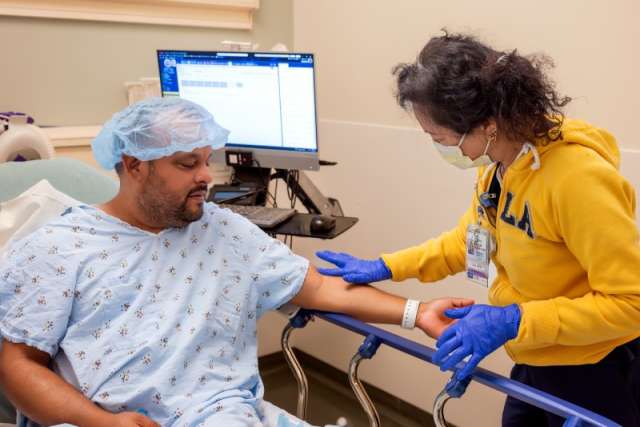 Louie Mejia prepping for surgery