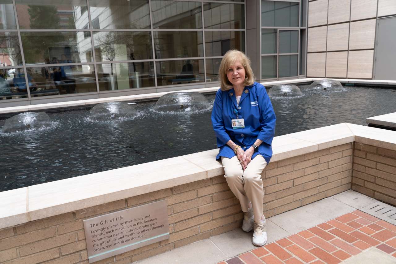 Volunteer Andee Korn on the UCLA Health campus
