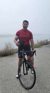Jose Hernandez Carcamo on bicycle 