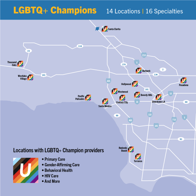 Map of LGBTQ+ Champions locations