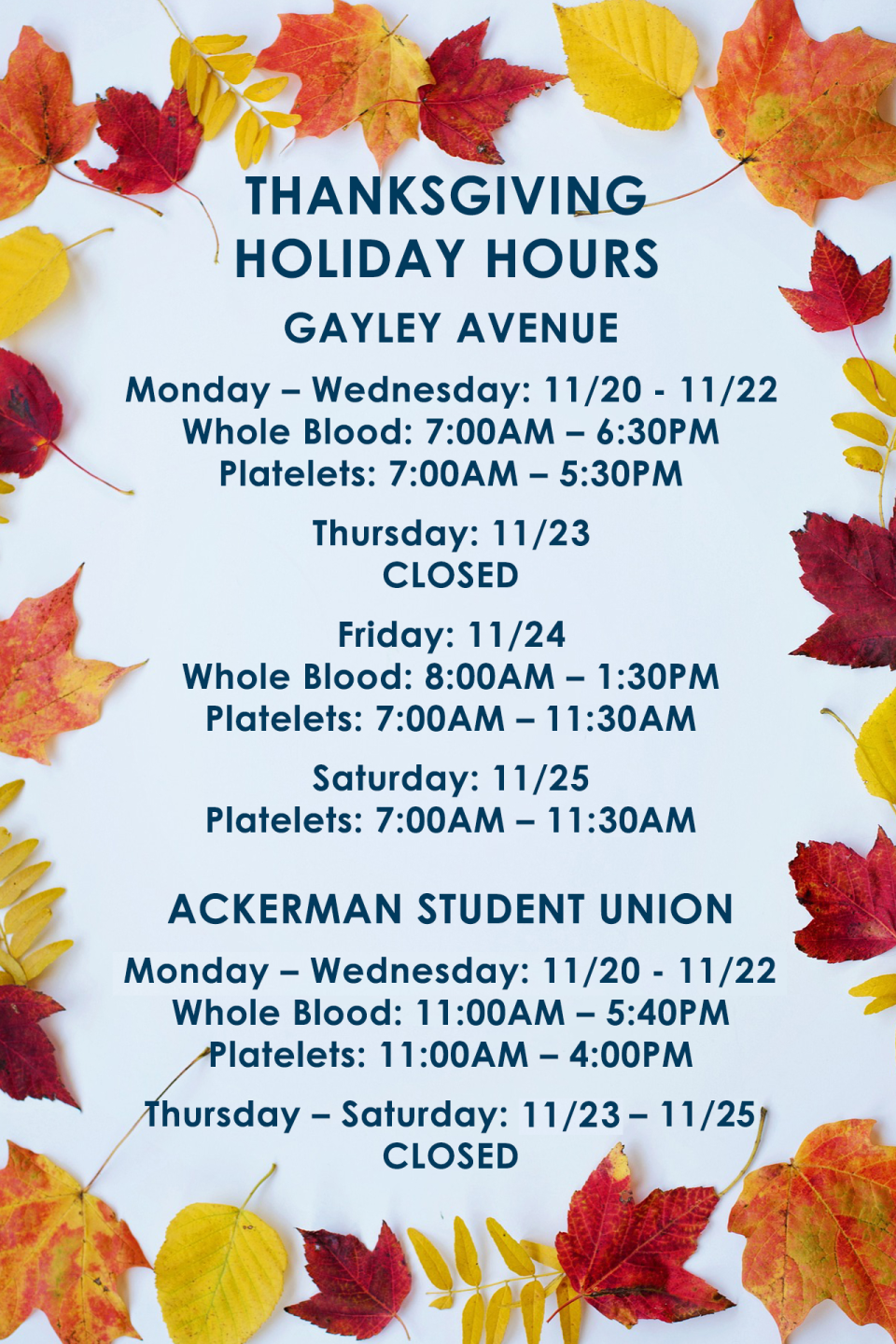 Locations And Hours - Blood & Platelet Center | UCLA Health