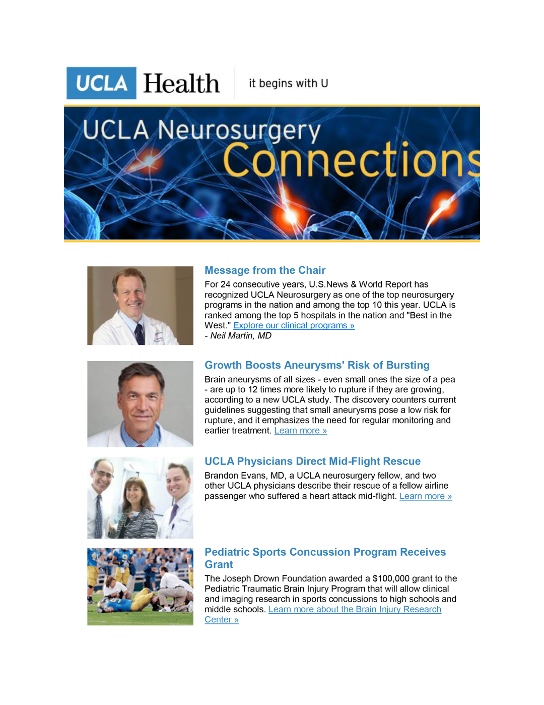 eNewsletters Neurosurgery UCLA Health