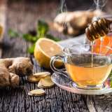 Ginger Slurry tea with honey and lemon
